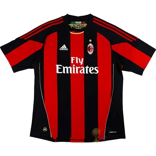 Calcio Maglie Home Maglia AC Milan Stile rétro 2010 2011 Rosso