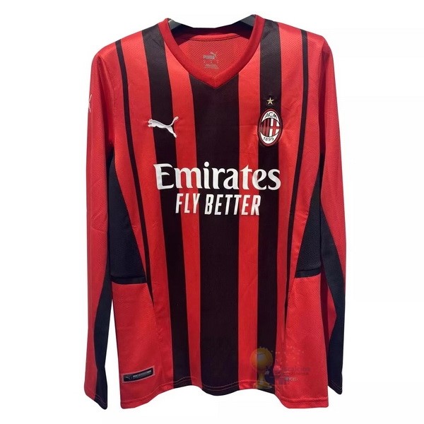 Calcio Maglie Home Maglia Manica lunga AC Milan 2021 2022 Rosso