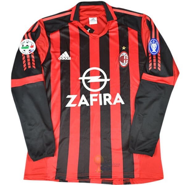 Calcio Maglie Home Manica lunga AC Milan Retro 2005 2006 Rosso