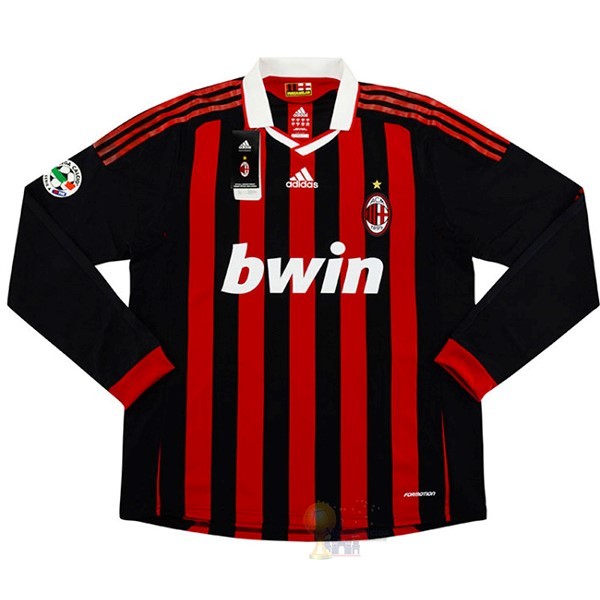 Calcio Maglie Home Manica lunga AC Milan Retro 2009 2010 Rosso