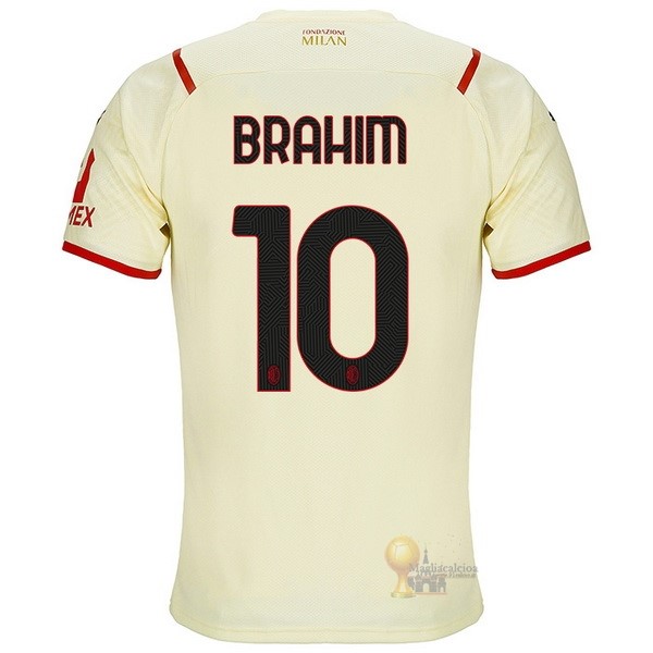 Calcio Maglie NO.10 Brahim Away Maglia AC Milan 2021 2022 Giallo