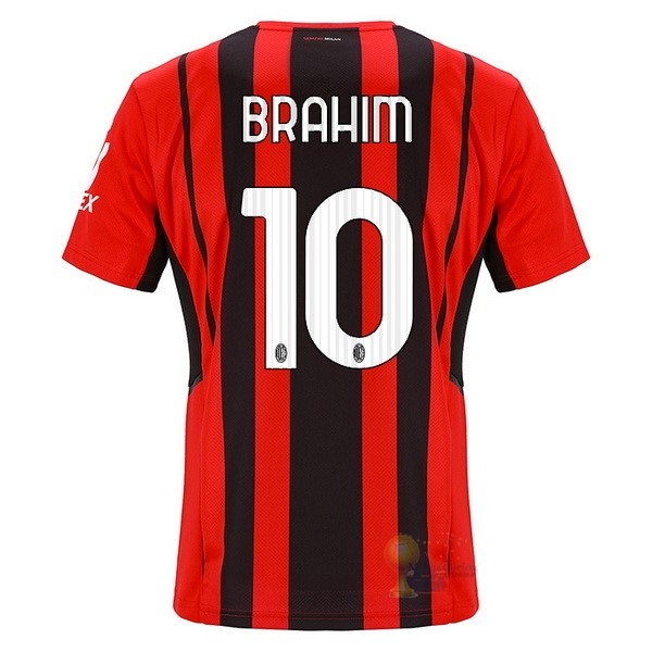 Calcio Maglie NO.10 Brahim Home Maglia AC Milan 2021 2022 Rosso