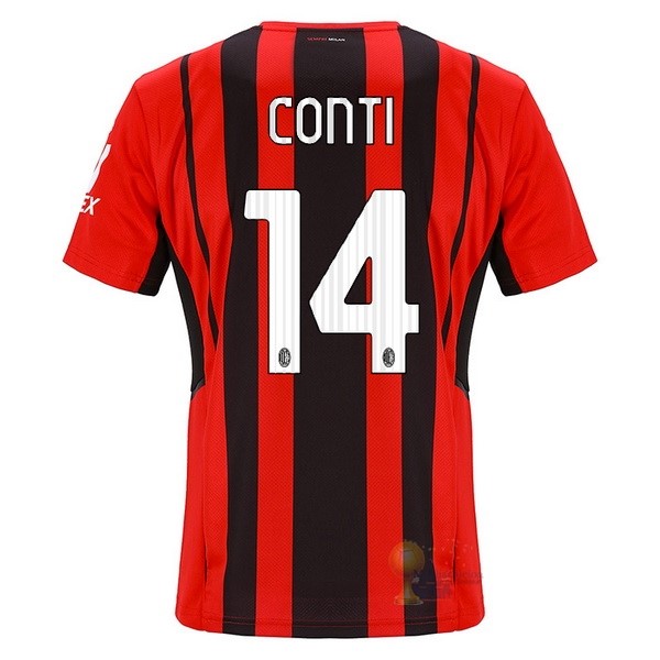 Calcio Maglie NO.14 Conti Home Maglia AC Milan 2021 2022 Rosso