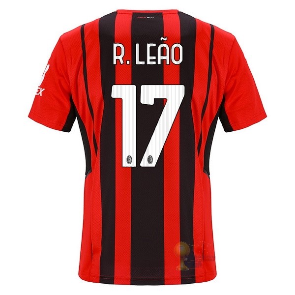 Calcio Maglie NO.17 R.Leao Home Maglia AC Milan 2021 2022 Rosso