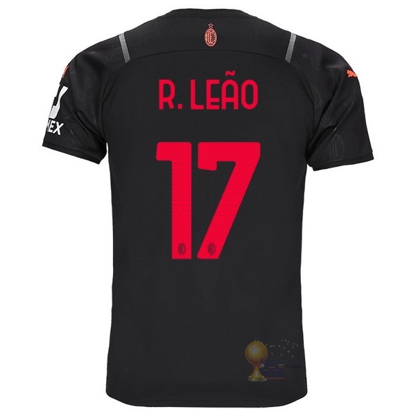 Calcio Maglie NO.17 R.Leao Terza Maglia AC Milan 2021 2022 Nero