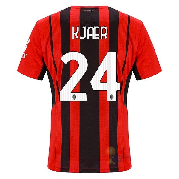 Calcio Maglie NO.24 Kjaer Home Maglia AC Milan 2021 2022 Rosso