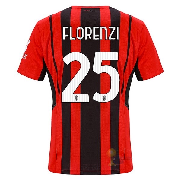 Calcio Maglie NO.25 Florenzi Home Maglia AC Milan 2021 2022 Rosso