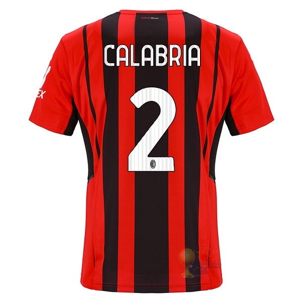 Calcio Maglie NO.2 Calabria Home Maglia AC Milan 2021 2022 Rosso