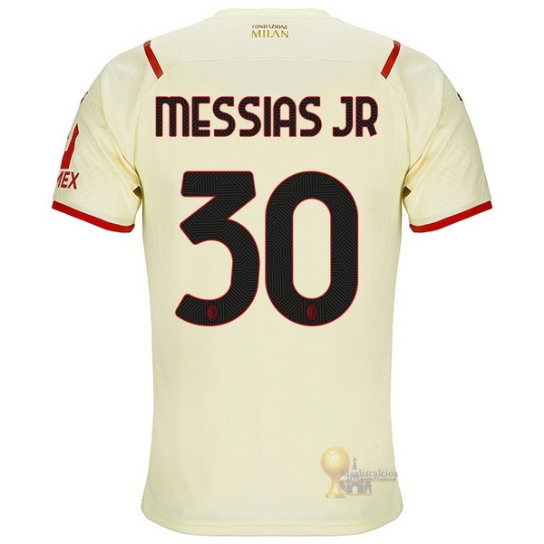 Calcio Maglie NO.30 Messias Away Maglia AC Milan 2021 2022 Giallo