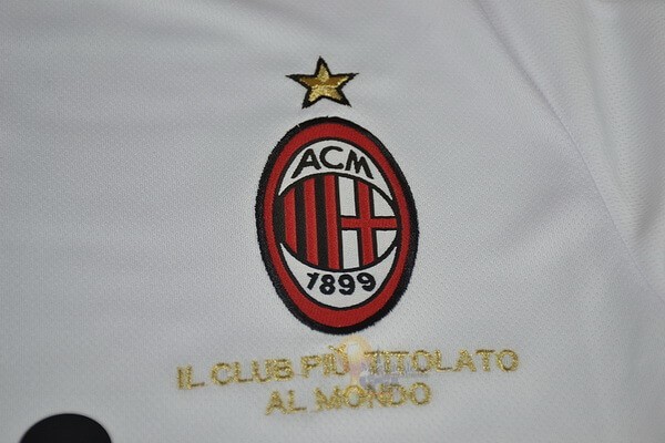 Calcio Maglie NO.32 Beckham Away Manica lunga AC Milan Retro 2008 2009 Bianco
