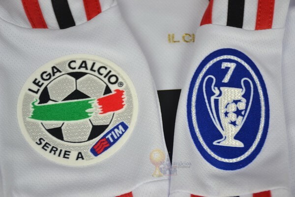 Calcio Maglie NO.32 Beckham Away Manica lunga AC Milan Retro 2008 2009 Bianco