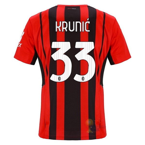 Calcio Maglie NO.33 Krunic Home Maglia AC Milan 2021 2022 Rosso
