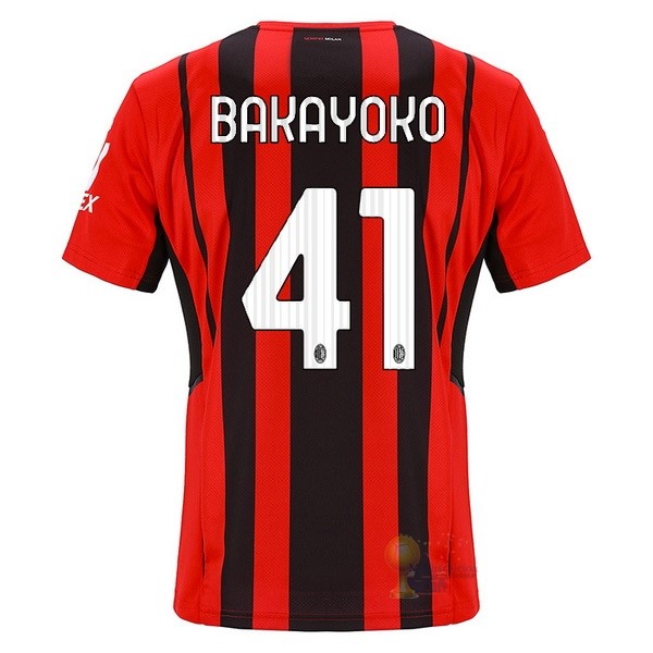 Calcio Maglie NO.41 Bakayoko Home Maglia AC Milan 2021 2022 Rosso
