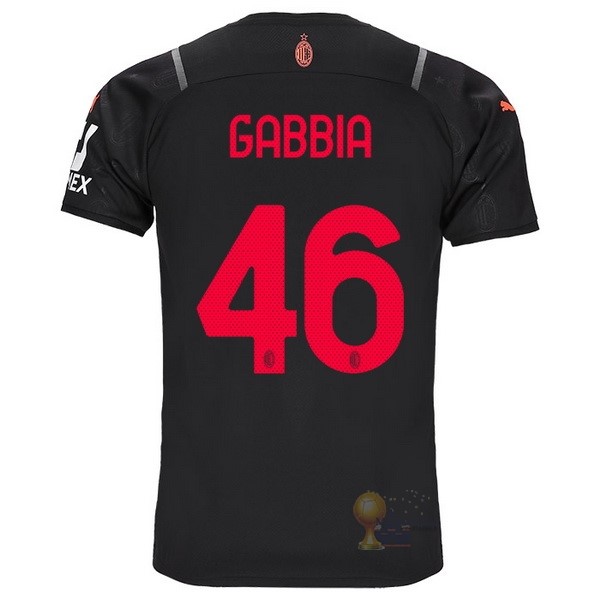Calcio Maglie NO.46 Gabbia Terza Maglia AC Milan 2021 2022 Nero