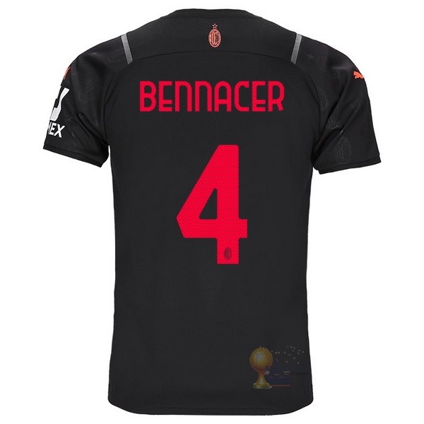 Calcio Maglie NO.4 Bennacer Terza Maglia AC Milan 2021 2022 Nero