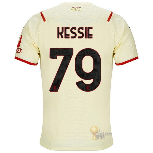 Calcio Maglie NO.79 Kessie Away Maglia AC Milan 2021 2022 Giallo