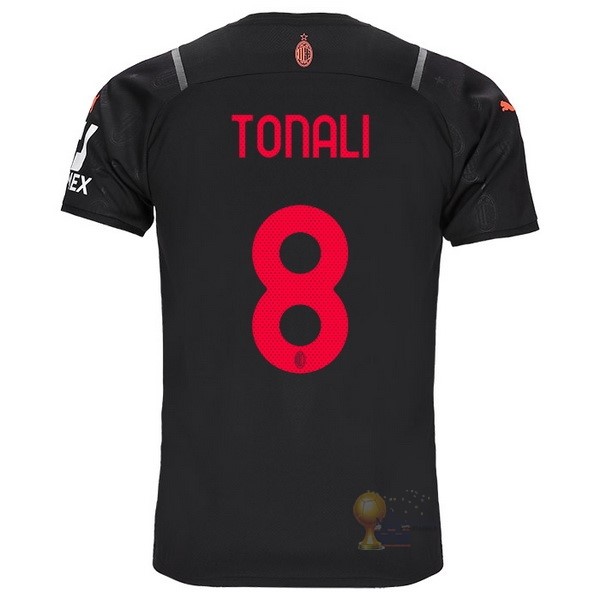 Calcio Maglie NO.8 Tonali Terza Maglia AC Milan 2021 2022 Nero