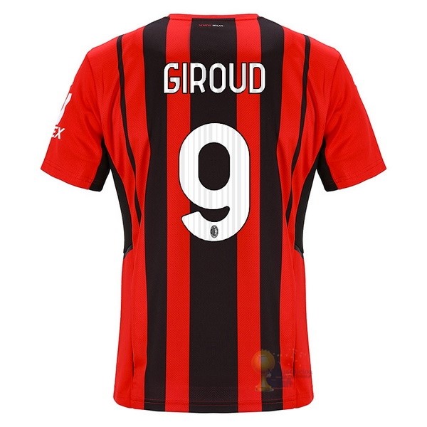 Calcio Maglie NO.9 Giroud Home Maglia AC Milan 2021 2022 Rosso
