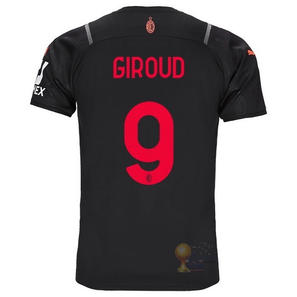 Calcio Maglie NO.9 Giroud Terza Maglia AC Milan 2021 2022 Nero
