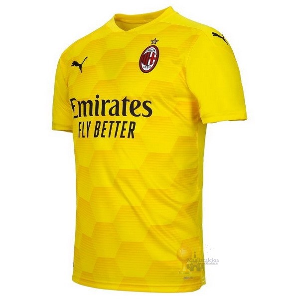 Calcio Maglie Tercera Portero Camiseta AC Milan 2020 2021 Giallo