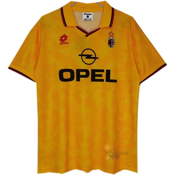 Calcio Maglie Terza Maglia AC Milan Stile rétro 1995 1996 Giallo