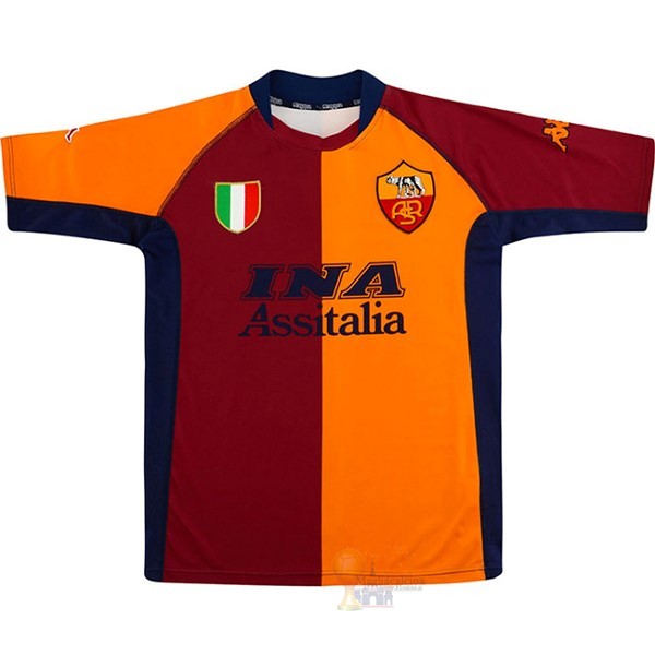 Calcio Maglie Home Maglia As Roma Retro 2001 2002 Oroange