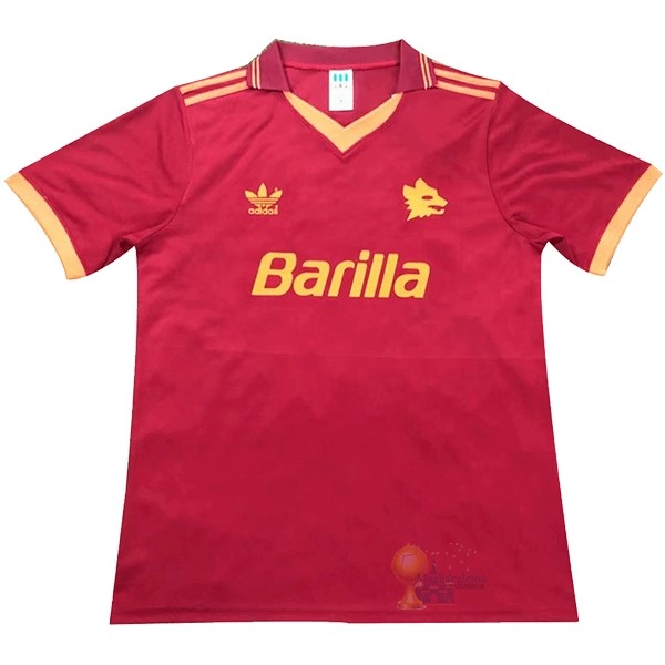 Calcio Maglie Home Maglia As Roma Stile rétro 1992 1994 Rosso