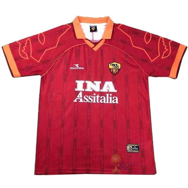 Calcio Maglie Home Maglia As Roma Stile rétro 1999 2000 Rosso