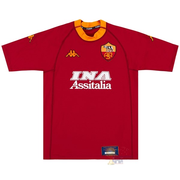 Calcio Maglie Home Maglia As Roma Stile rétro 2000 2001 Rosso