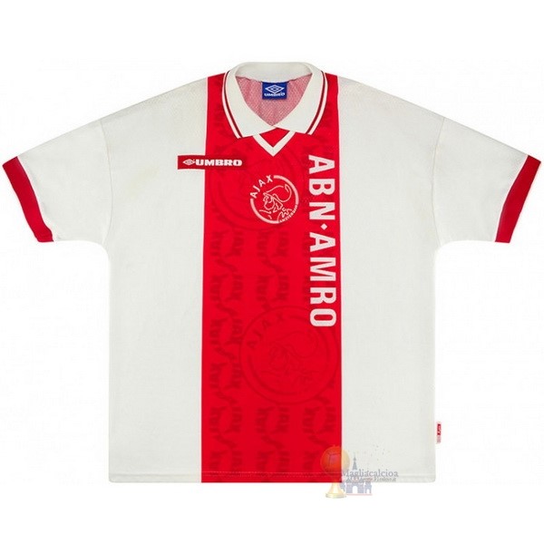Calcio Maglie Home Maglia Ajax Stile rétro 1998 1999 Rosso Bianco