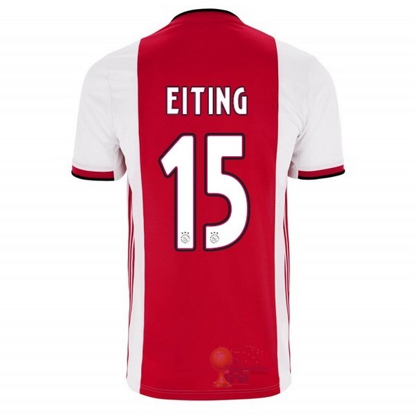 Calcio Maglie NO.15 Eiting Home Maglia Ajax 2019 2020 Rosso
