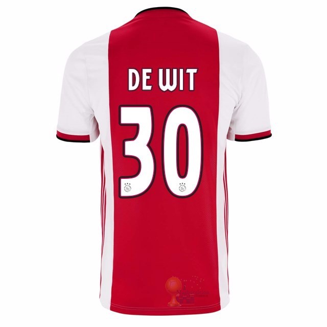 Calcio Maglie NO.30 De Wit Home Maglia Ajax 2019 2020 Rosso