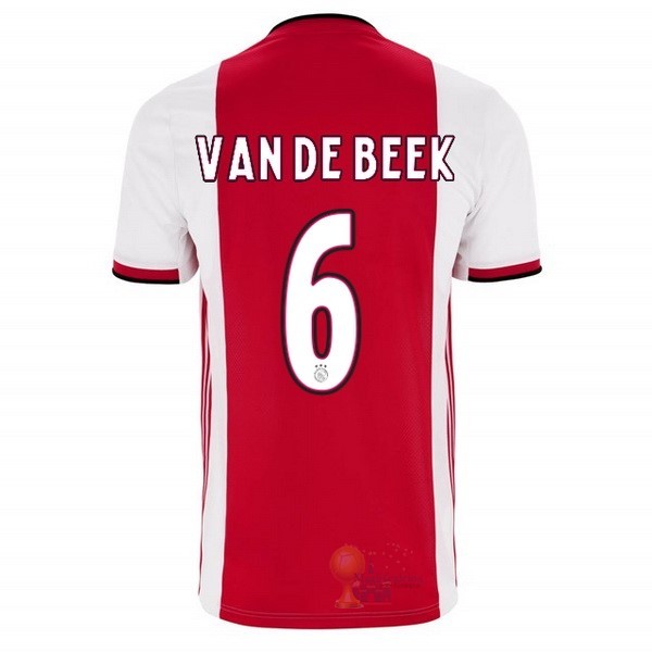 Calcio Maglie NO.6 Van De Beek Home Maglia Ajax 2019 2020 Rosso