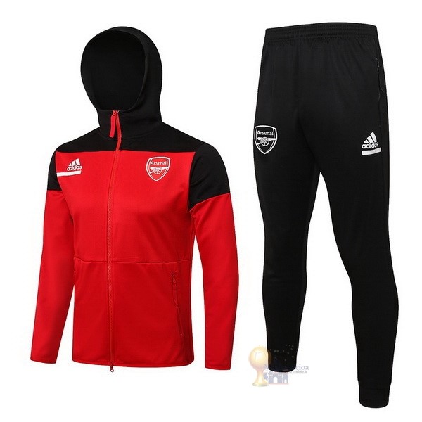 Calcio Maglie Felpa Cappuccio Arsenal 2021 2022 Rosso Nero