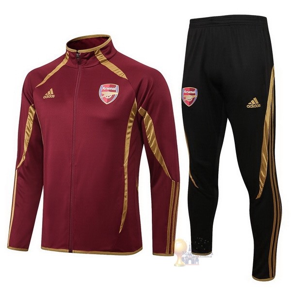 Calcio Maglie Giacca Arsenal 2021 2022 Borgogna Nero