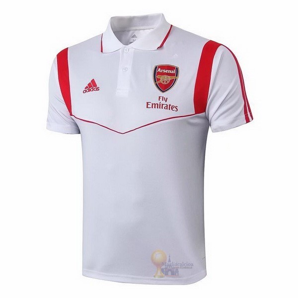 Calcio Maglie Polo Arsenal 2019 2020 Bianco Rosso