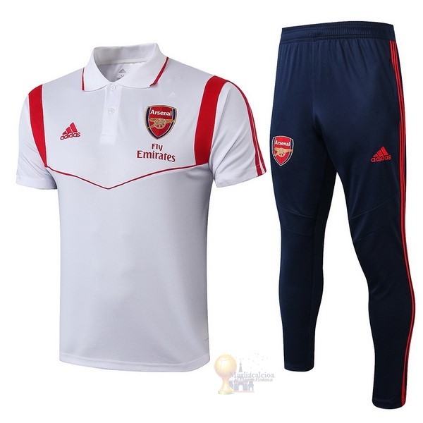Calcio Maglie Set Completo Polo Arsenal 2019 2020 Bianco Rosso