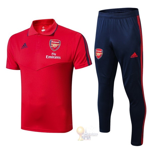 Calcio Maglie Set Completo Polo Arsenal 2019 2020 Rosso Blu