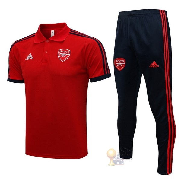 Calcio Maglie Set Completo Polo Arsenal 2021 2022 Rosso I Nero