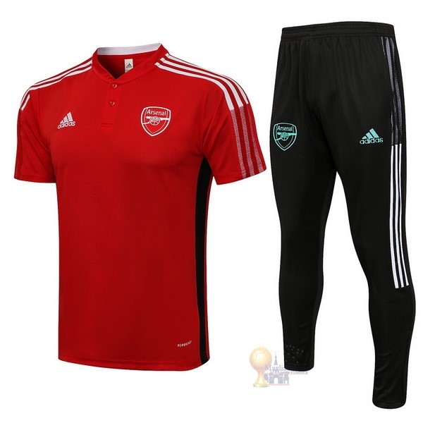 Calcio Maglie Set Completo Polo Arsenal 2021 2022 Rosso Nero