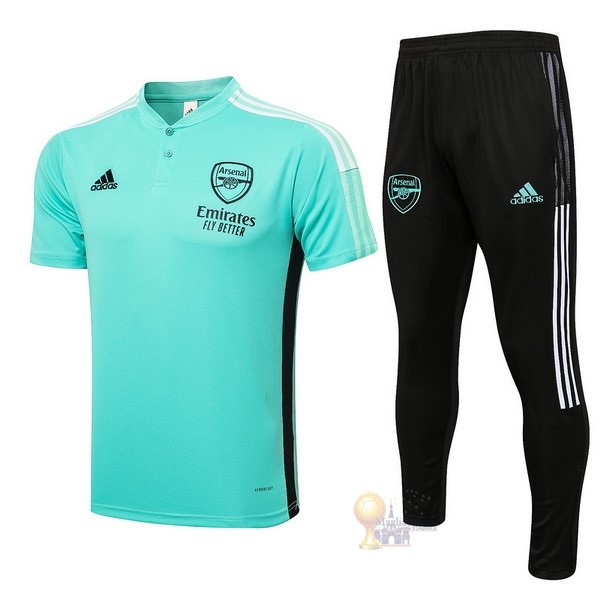 Calcio Maglie Set Completo Polo Arsenal 2021 2022 Verde Nero