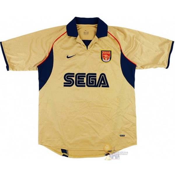 Calcio Maglie Away Maglia Arsenal Stile rétro 2001 2002 Giallo
