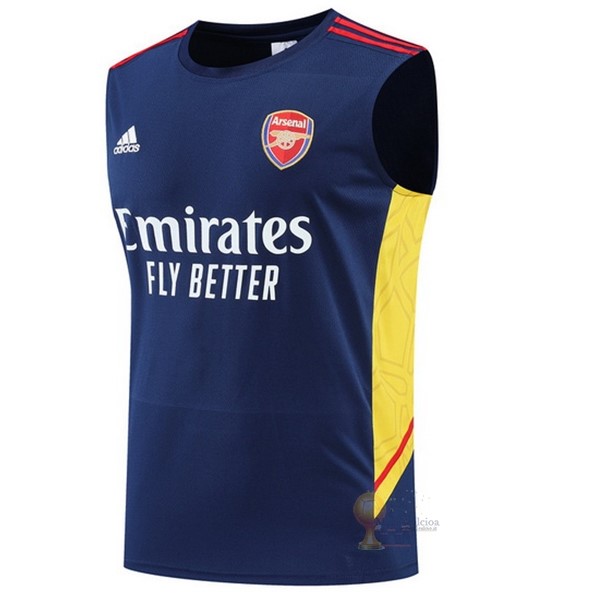 Calcio Maglie Formazione Senza Maniche Arsenal 2022 2023 Blu Navy Giallo