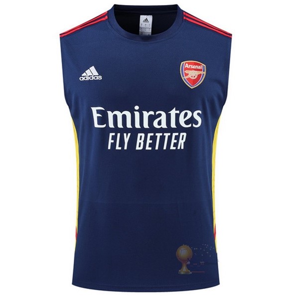 Calcio Maglie Formazione Senza Maniche Arsenal 2022 2023 Blu Navy Giallo