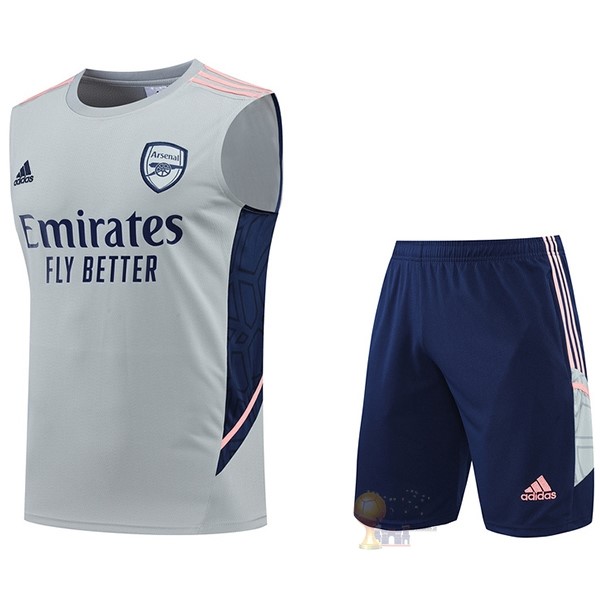 Calcio Maglie Formazione Senza Maniche Set Completo Arsenal 2022 2023 Grigio Blu