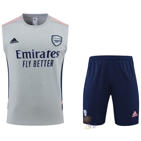 Calcio Maglie Formazione Senza Maniche Set Completo Arsenal 2022 2023 Grigio Blu