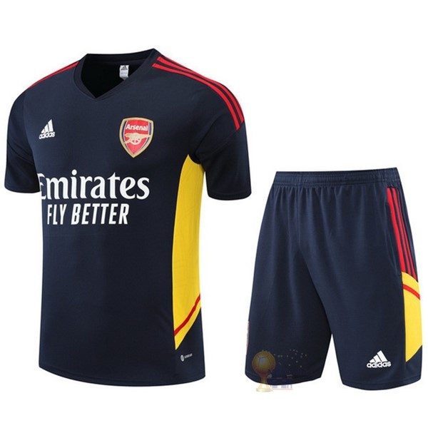 Calcio Maglie Formazione Set Completo Arsenal 2022 2023 Blu Navy Giallo