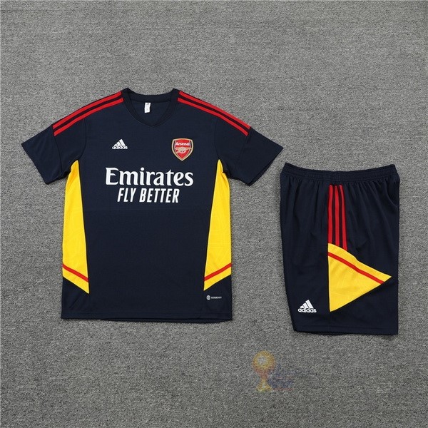 Calcio Maglie Formazione Set Completo Arsenal 2022 2023 Blu Navy Giallo