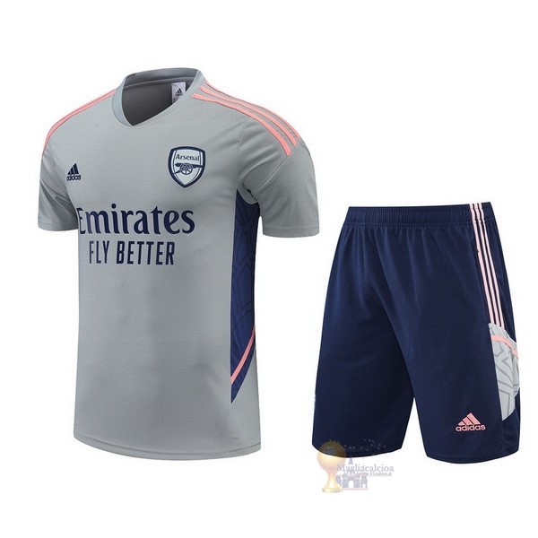 Calcio Maglie Formazione Set Completo Arsenal 2022 2023 Grigio Blu
