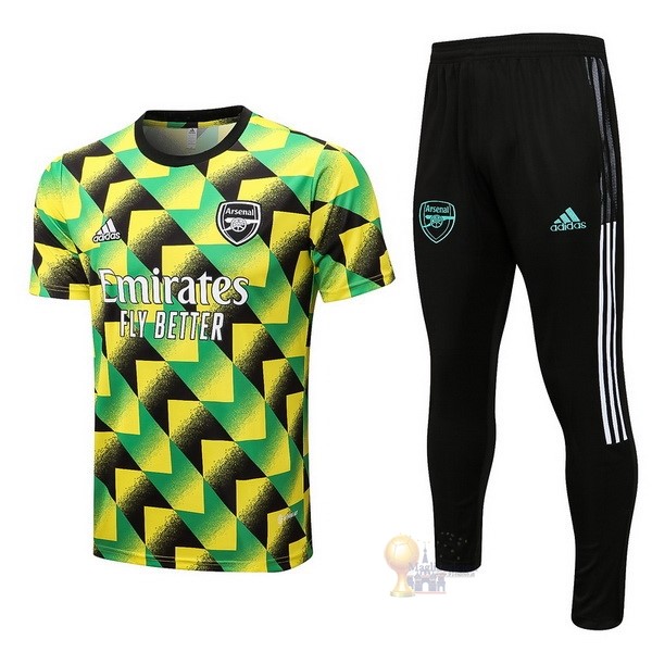 Calcio Maglie Formazione Set Completo Arsenal 2022 2023 Verde Giallo Nero